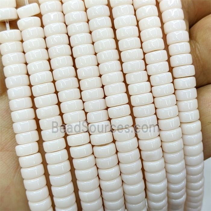 Beige Jadeite Glass Heishi Beads