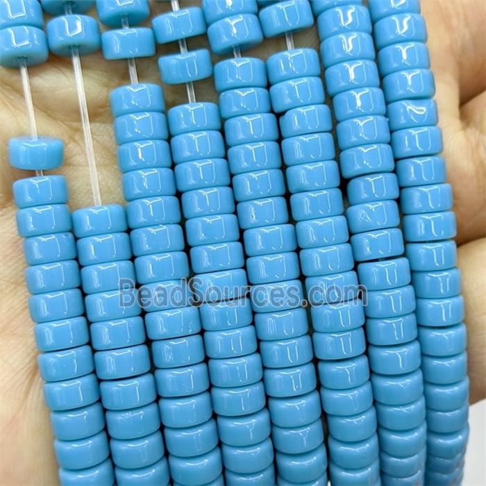 Blue Jadeite Glass Heishi Beads
