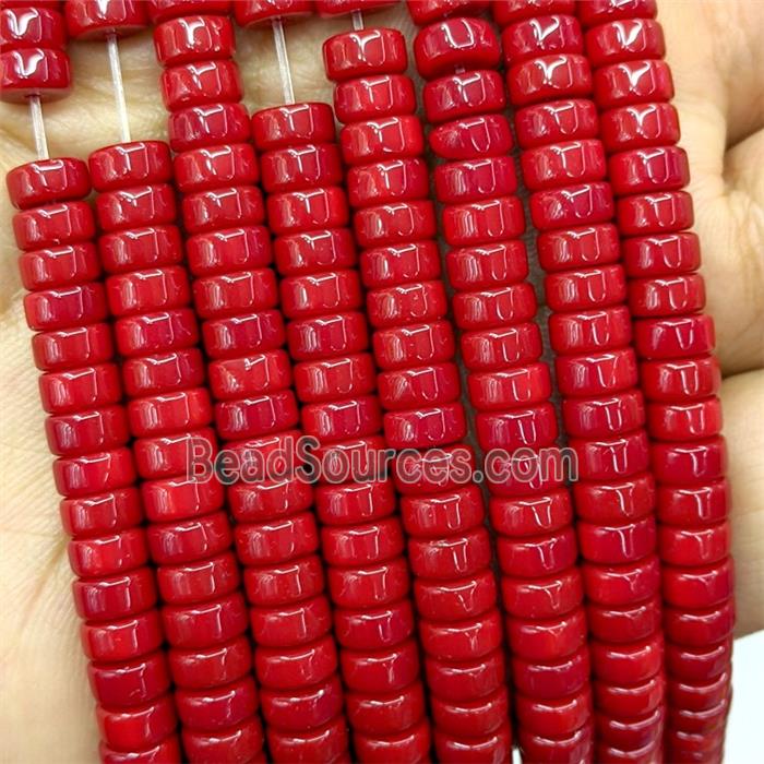 Red Jadeite Glass Heishi Beads