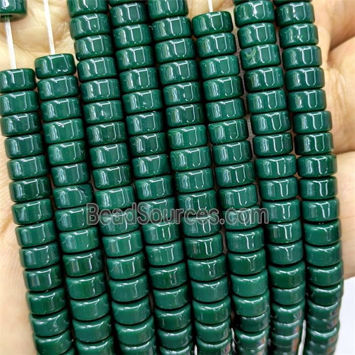 Deepgreen Jadeite Glass Heishi Beads