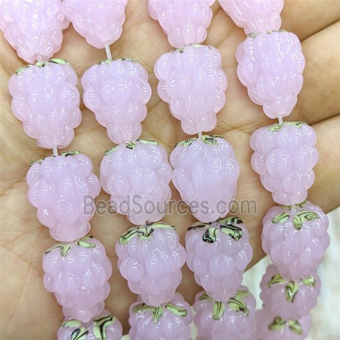 Lampwork Glass Strawberry Beads Pink
