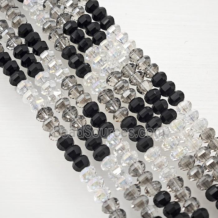 Crystal Glass Beads Faceted Rondelle Mixed Color