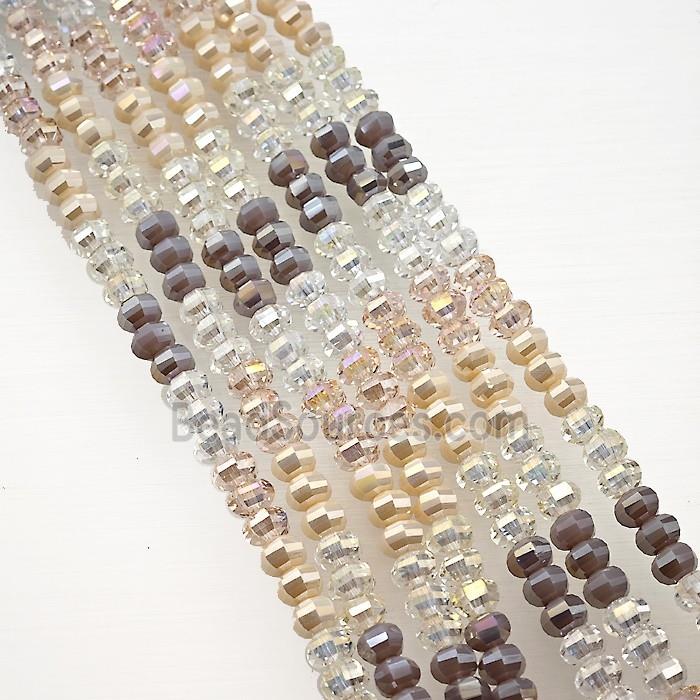 Crystal Glass Beads Faceted Rondelle Mixed Color