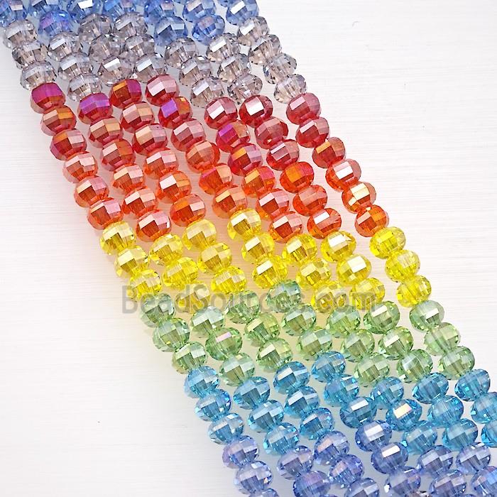 Crystal Glass Beads Faceted Rondelle Mixed Color