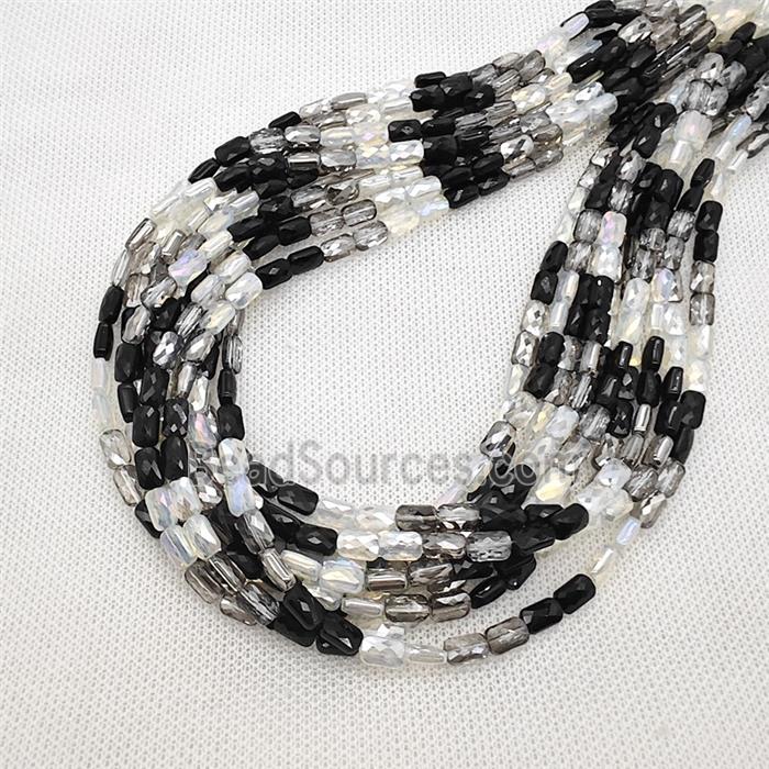 Crystal Glass Beads Faceted Rectangle Mixed Color