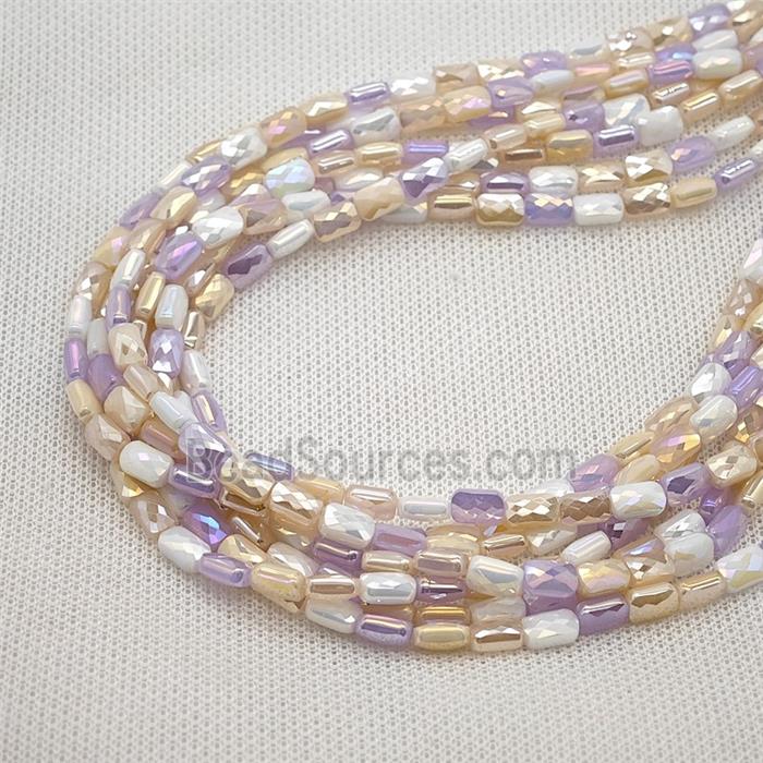 Crystal Glass Beads Faceted Rectangle Mixed Color