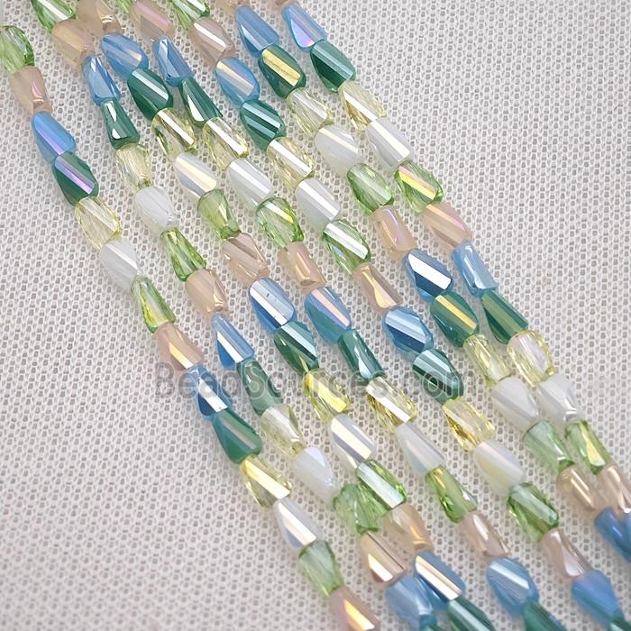 Crystal Glass Beads Twist Mixed Color