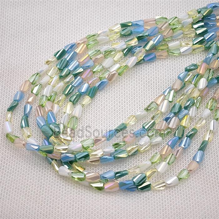 Crystal Glass Beads Twist Mixed Color