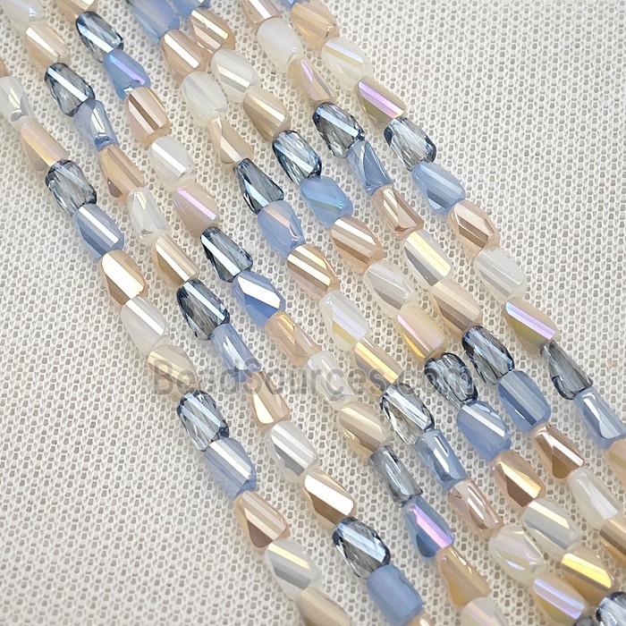 Crystal Glass Beads Twist Mixed Color