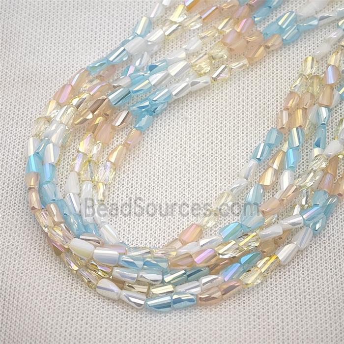 Crystal Glass Beads Twist Mixed Color