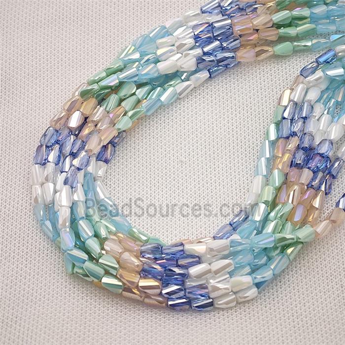 Crystal Glass Beads Twist Mixed Color