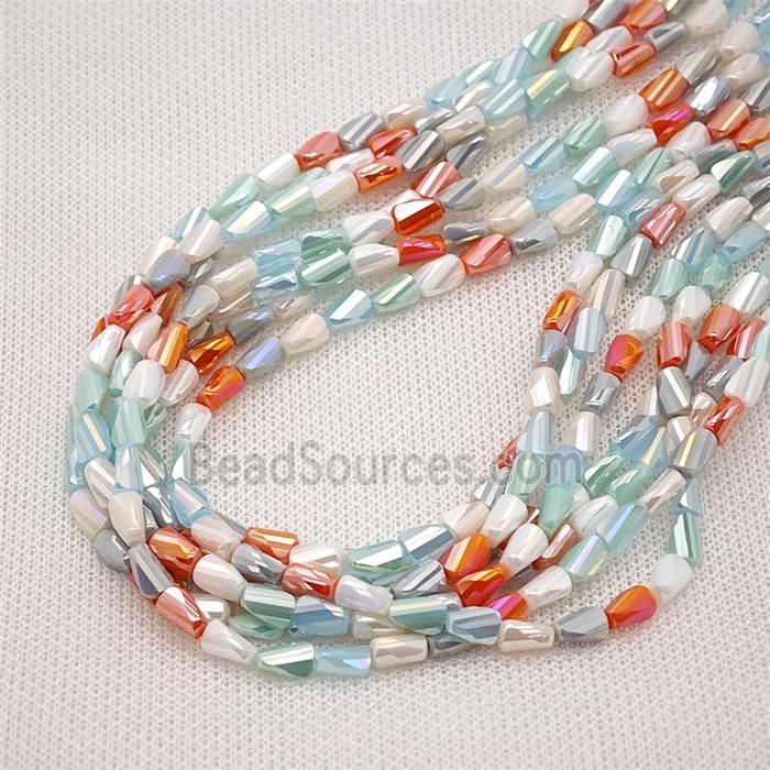 Crystal Glass Beads Twist Mixed Color