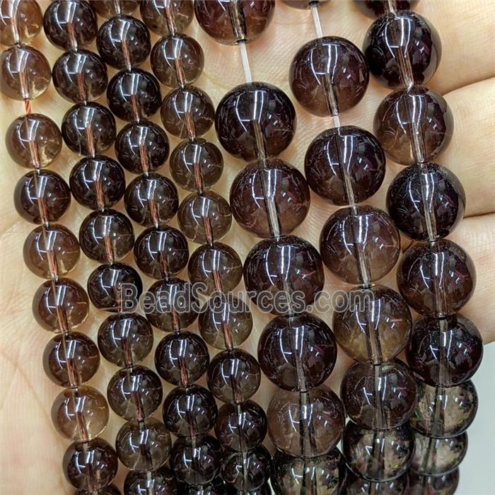 Smoky Glass Beads Smooth Round