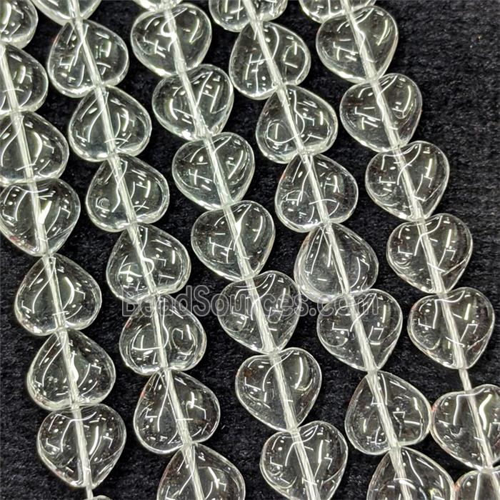 Clear Crystal Glass Heart Beads