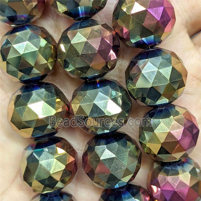 Crystal Glass Beads Faceted Round Electroplated