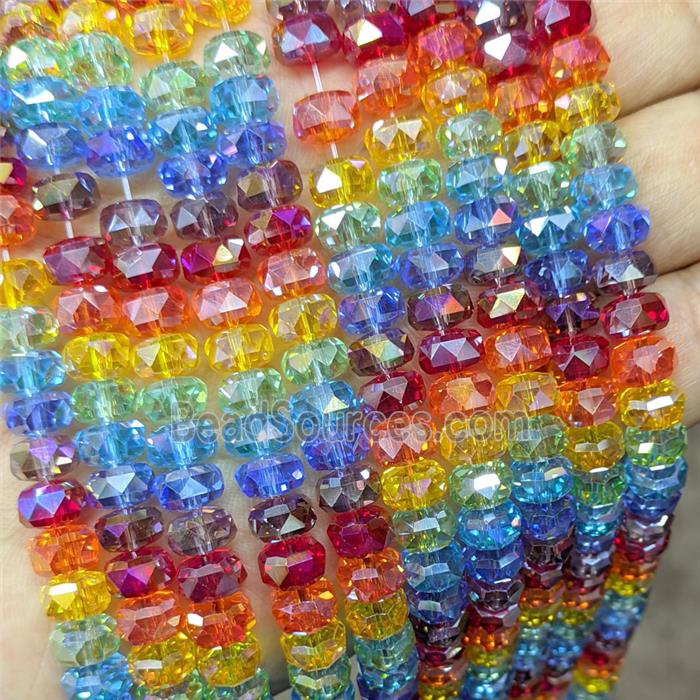 Crystal Glass Rondelle Beads Faceted Mixed Color