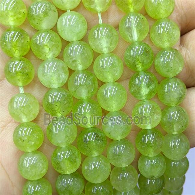 Sponge Jade Beads Green Dye Smooth Round