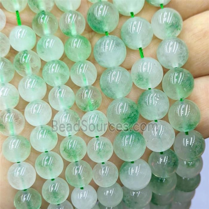Lt.green Quartzite Jade Round Beads Smooth Dye