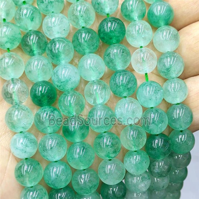 Green Quartzite Jade Round Beads Smooth Dye