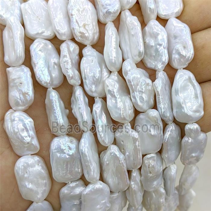 Baroque Style White Pearl Beads Freeform