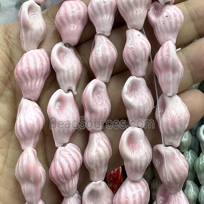 Porcelain Beads Oyster Shell Pink