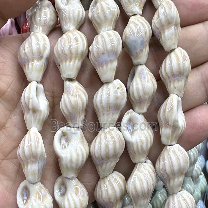 Porcelain Beads Oyster Shell Beige