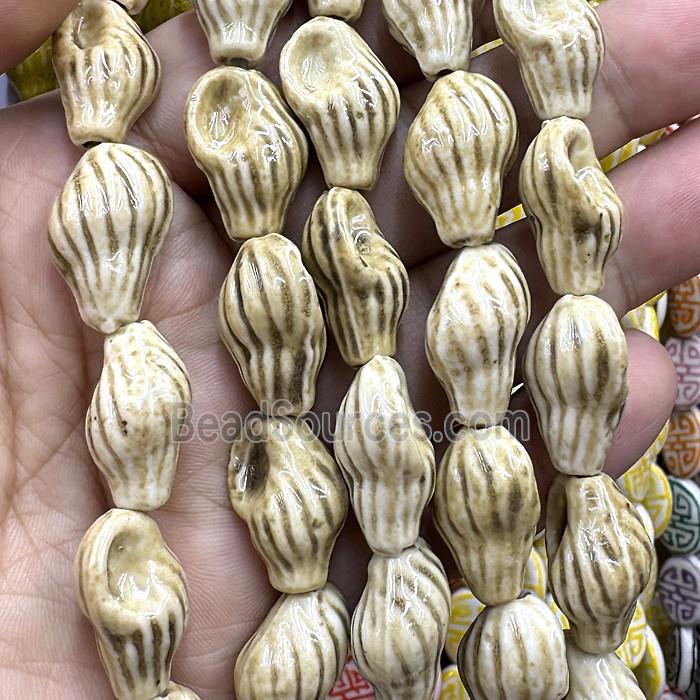 Porcelain Beads Oyster Shell Shaped Coffee