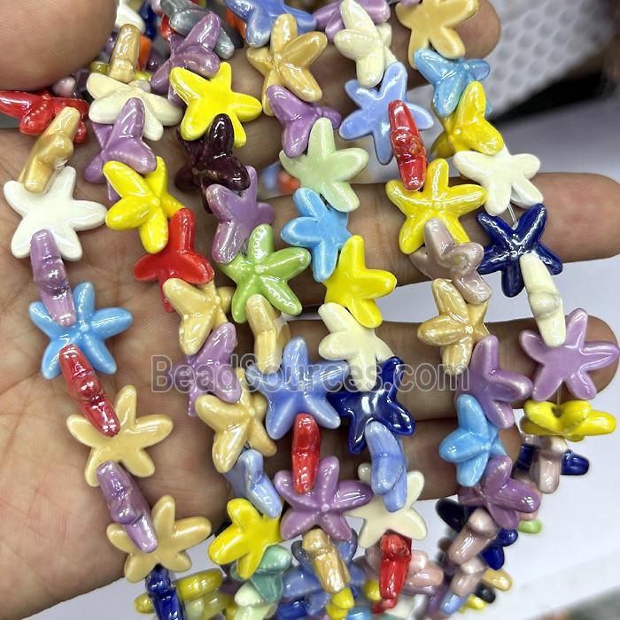 Porcelain Starfish Beads Mixed Color
