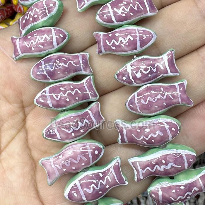 Porcelain Fish Beads Lilac