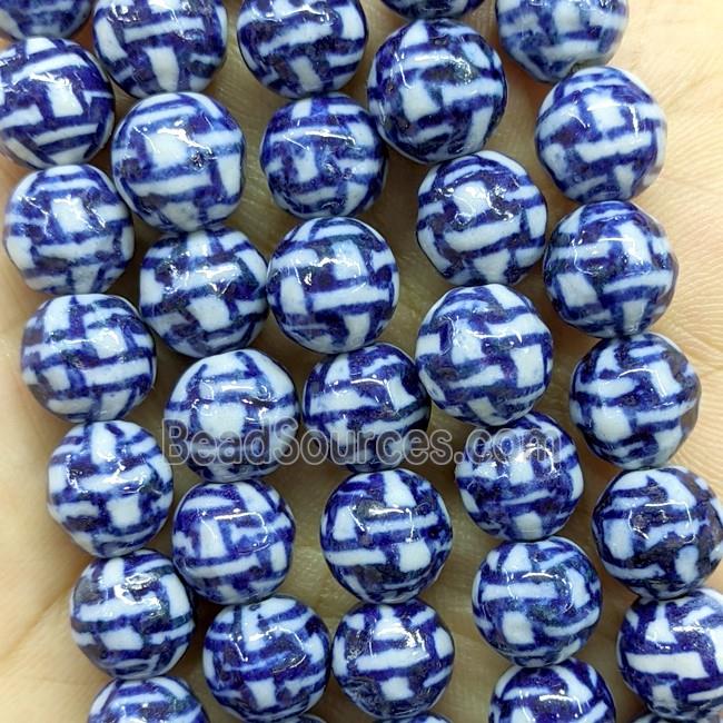 Porcelain Round Beads Blue