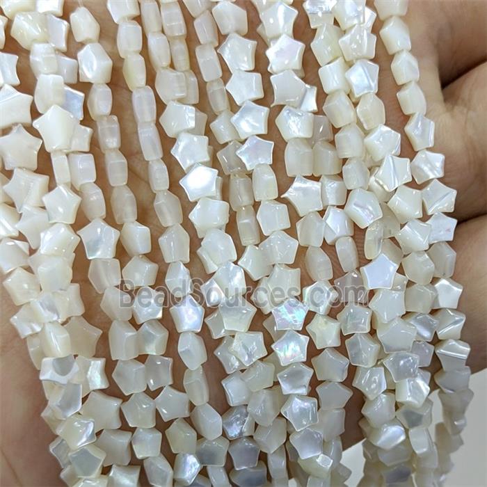 White MOP Shell Star Beads