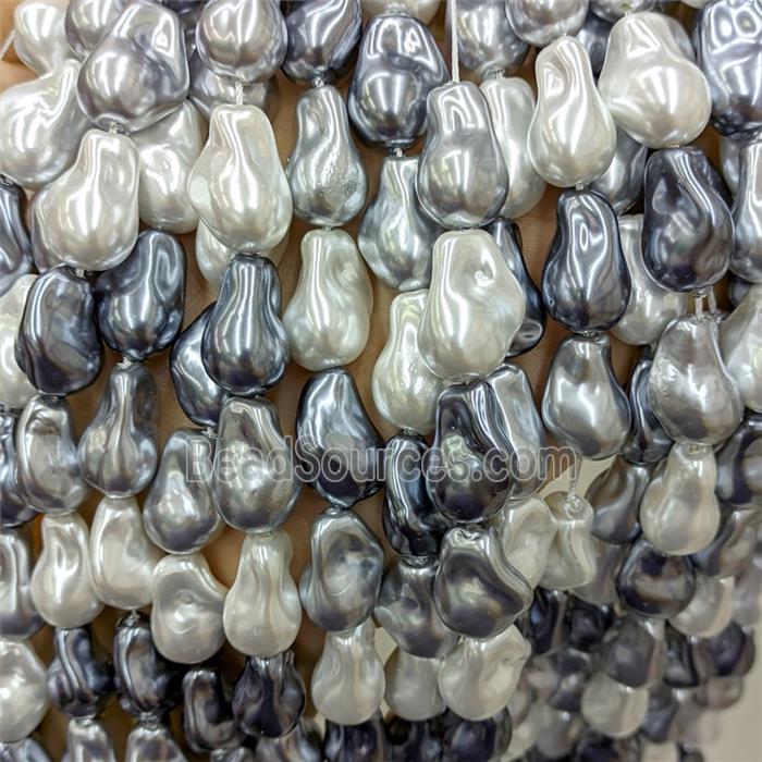 Baroque Style Pearlized Shell Beads Freeform Mixed Color