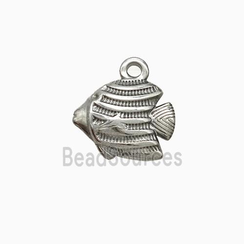 Raw Stainless Steel Fish Pendant