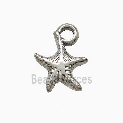 Raw Stainless Steel Starfish Pendant