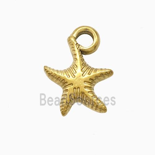 Stainless Steel Starfish Pendant Gold Plated