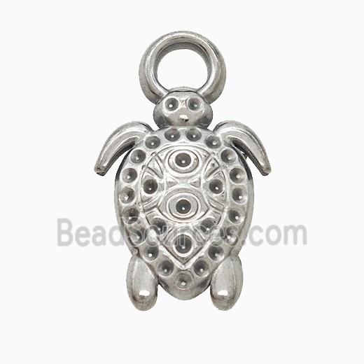 Raw Stainless Steel Tortoise Pendant