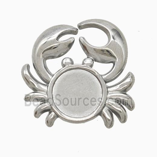 Raw Stainless Steel Crab Pendant