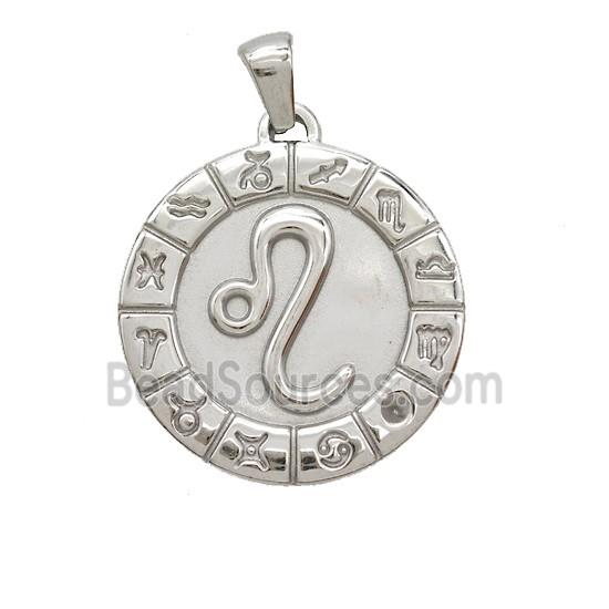 Raw Stainless Steel Symbols Pendant Zodiac Leo