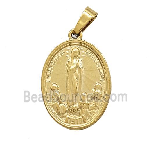 Stainless Steel Virgin Mary Pendant Praying Gold Plated