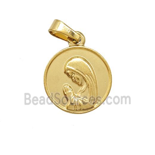 Stainless Steel Virgin Mary Pendant Praying Gold Plated