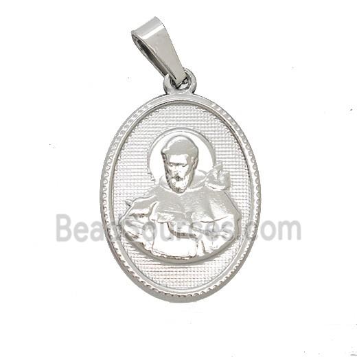 Raw Stainless Steel Saint Francis Pendant