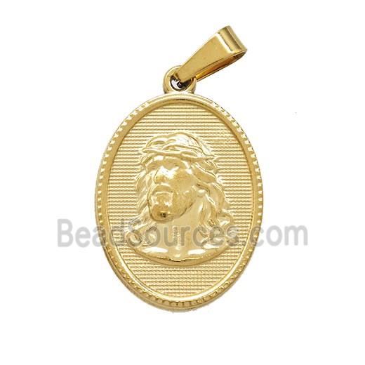 304 Stainless Steel Jesus Pendant Gold Plated