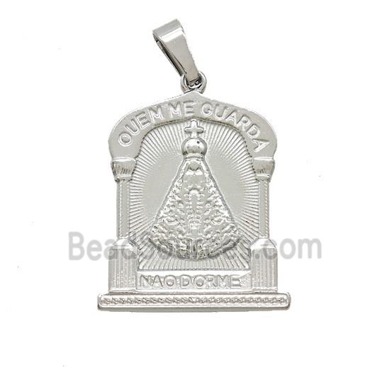 Raw Stainless Steel Pope Pendant Crown