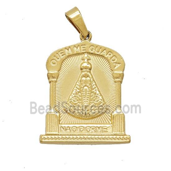 Stainless Steel Pope Pendant Crown Gold Plated