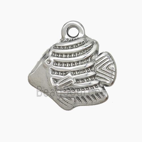 Raw Stainless Steel Fish Pendant