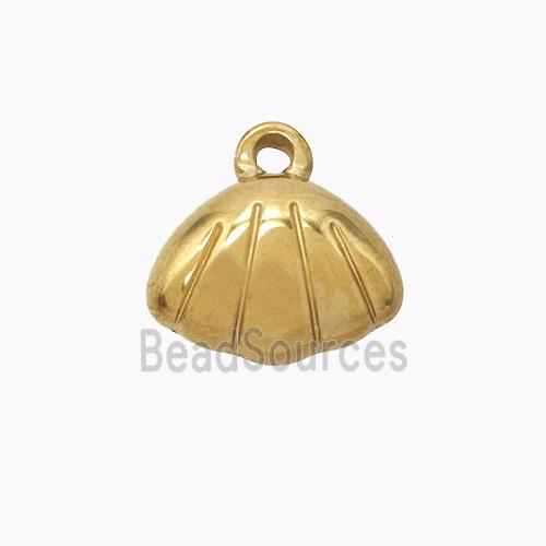Stainless Steel Scallop Shell Pendant Gold plated