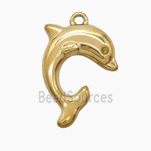 Stainless Steel Dolphin Pendant Gold Plated