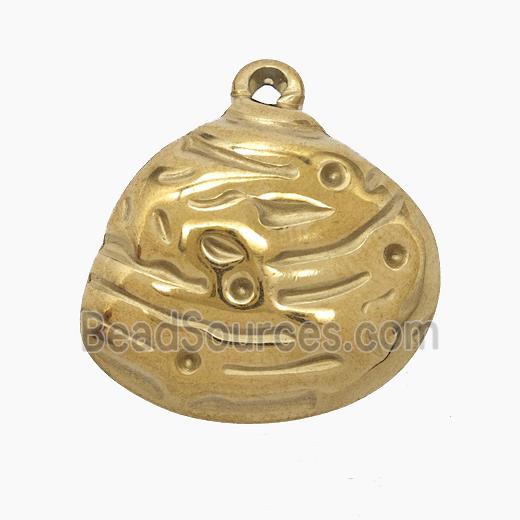 Stainless Steel Scallop Shell Pendant Gold Plated