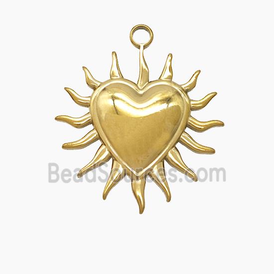 Stainless Steel Heart Pendant Gold Plated