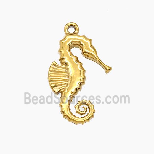 Stainless Steel Seahorse Pendant Gold Plated